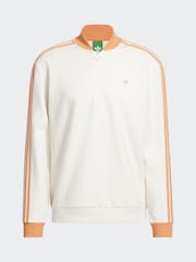 adidas Golf Chalk White Originals 3-Stripes 1/4 Zip Sweatshirt - Image 7 of 7