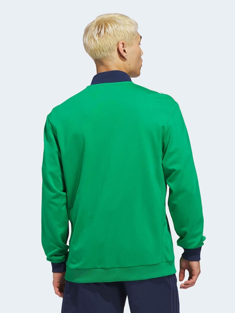 adidas Golf Green Originals 3-Stripes 1/4 Zip Sweatshirt - Image 2 of 7