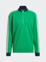 adidas Golf Green Originals 3-Stripes 1/4 Zip Sweatshirt - Image 7 of 7