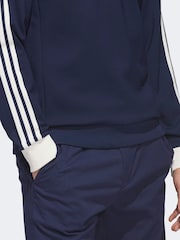 adidas Golf Navy/White Originals 3-Stripes 1/4 Zip Sweatshirt - Image 5 of 6