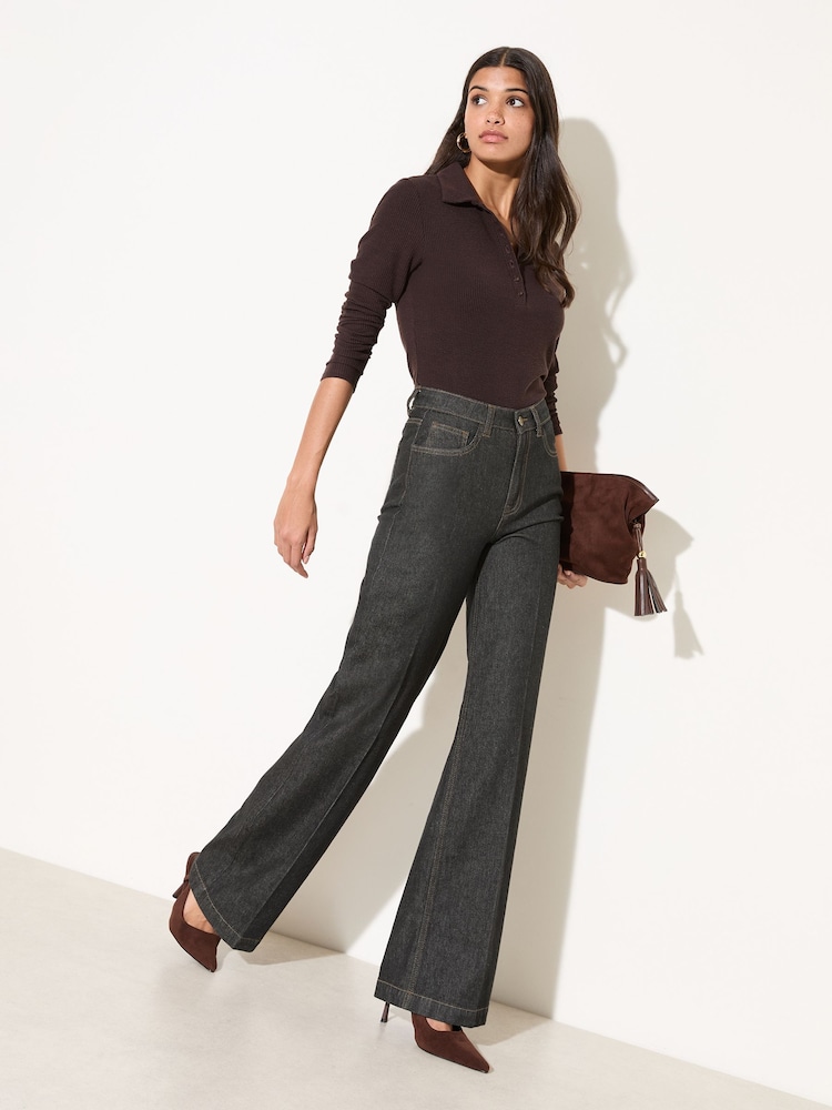 Friends Like These Black Everyday Wide Leg Jeans - Image 1 of 5
