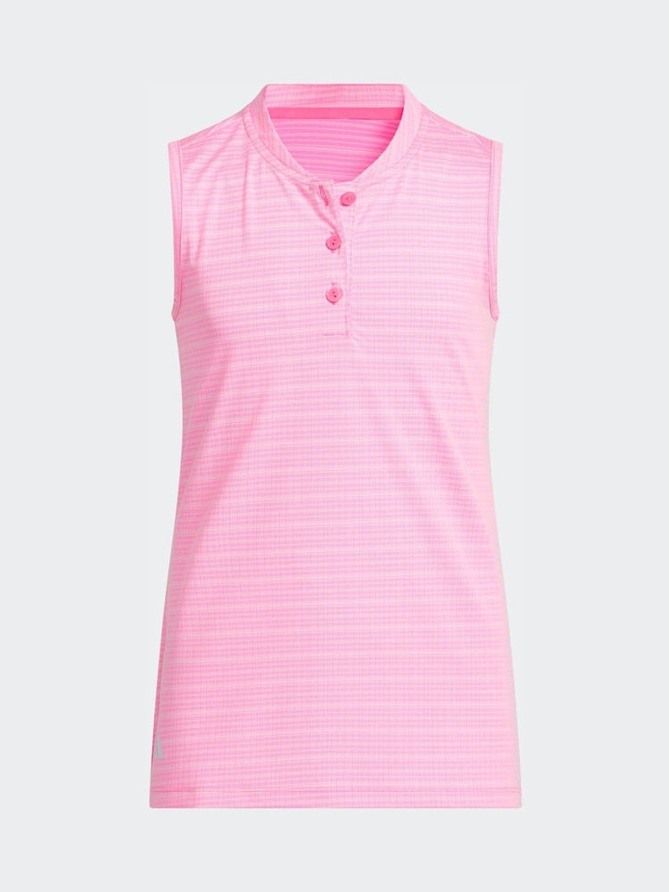 adidas Golf Bright Pink Sleeveless Polo Shirt - Image 1 of 5