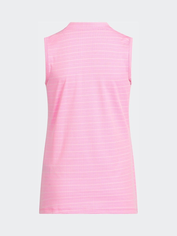 adidas Golf Bright Pink Sleeveless Polo Shirt - Image 2 of 5