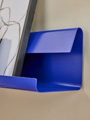 MADE.COM Cobalt Blue Wesley Metal Display Wall Shelf - Image 2 of 4
