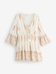 Apricot Cream Bohemian Style Bell Sleeve Dress - Image 1 of 1