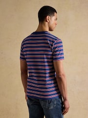 Joules Navy & Red Stripe Classic Fit Cotton T-Shirt - Image 2 of 6