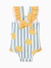 MORI Blue Stripe Recycled Frill Swimsuit - Image 4 of 5