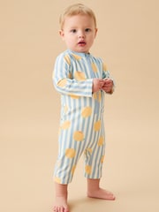 MORI Blue Stripe Recycled UPF 50 Swimsuit - Image 1 of 6