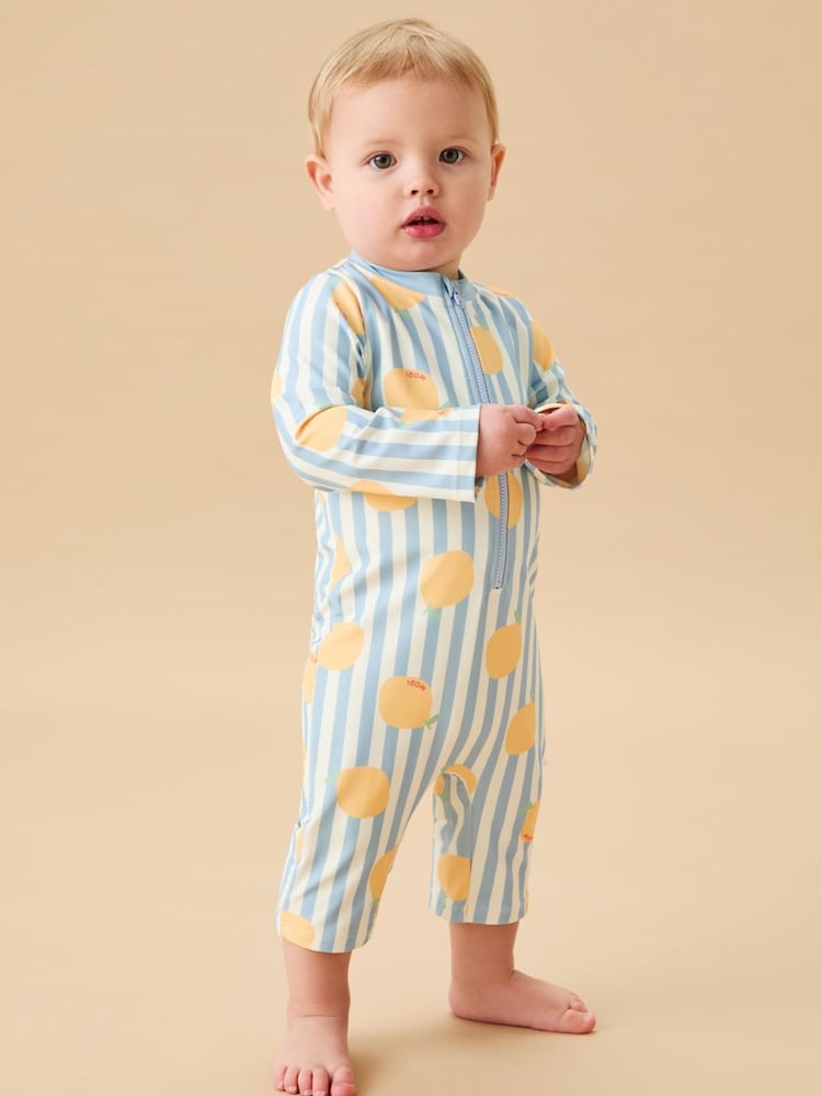 MORI Blue Stripe Recycled UPF 50 Swimsuit - Image 1 of 6