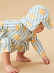 MORI Blue Stripe Recycled UPF 50 Swimsuit - Image 3 of 6