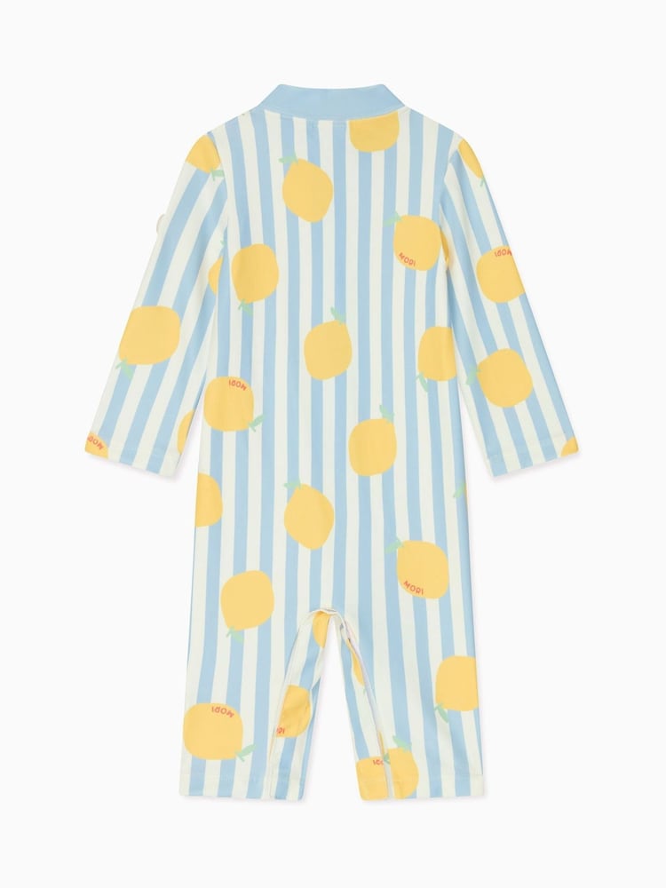MORI Blue Stripe Long Sleeve Sun Safe Swimsuit - Image 5 of 5 MORI Blue Stripe Long Sleeve Sun Safe Swimsuit - Image 5 of 5