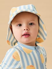 MORI Blue Stripe Recycled Sunsafe Swim Hat - Image 1 of 4