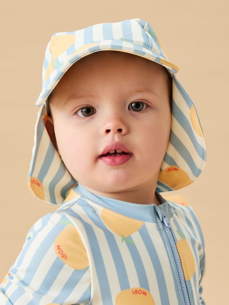 MORI Blue Stripe Recycled Sunsafe Swim Hat - Image 1 of 4