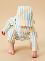MORI Blue Stripe Recycled Sunsafe Swim Hat - Image 2 of 4