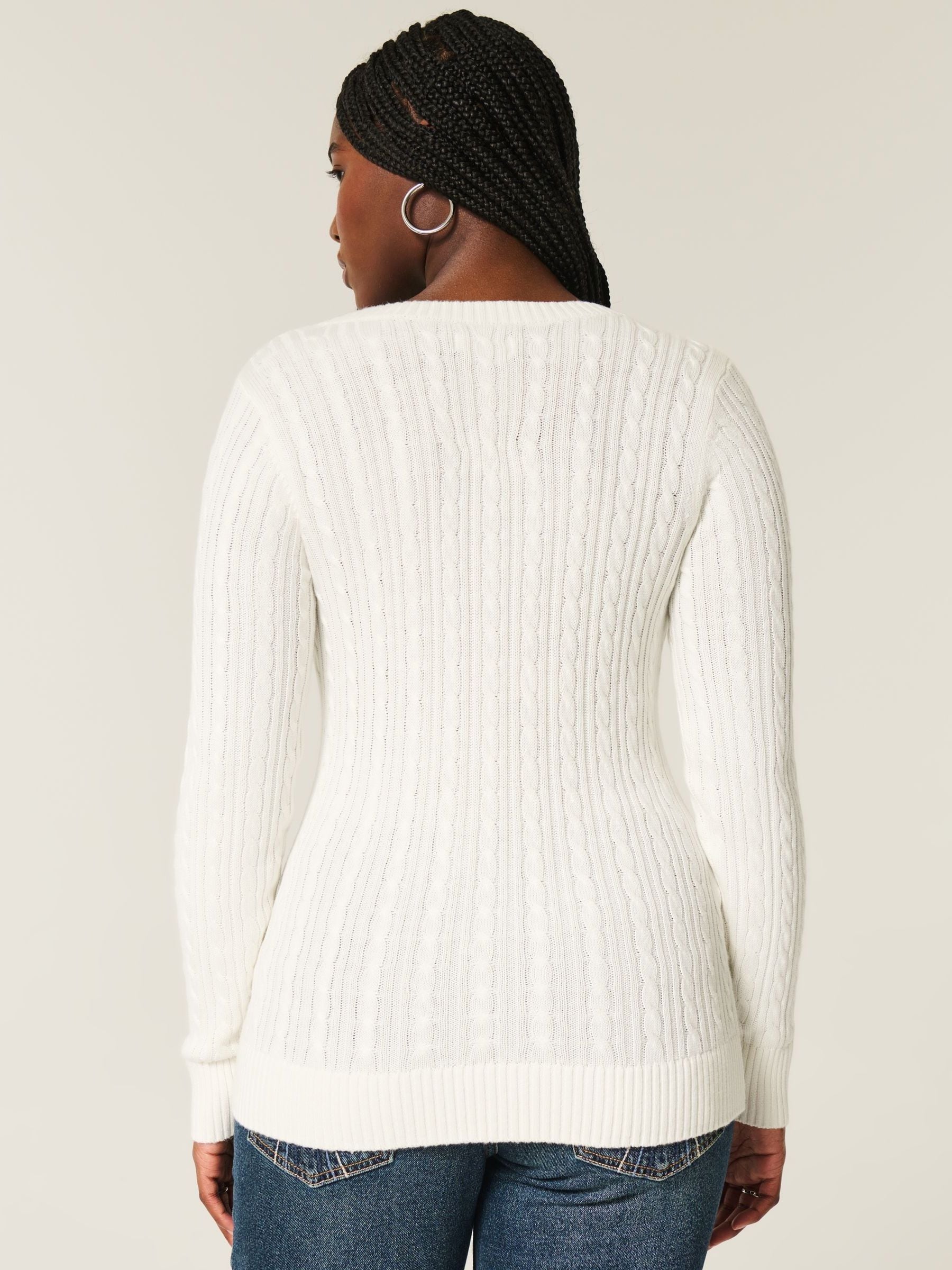 Buy Hollister Logo Cable Knit V-Neck Jumper from Next USA