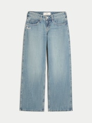 Hollister Blue Floral Embroidery Low Rise Baggy Jeans - Image 5 of 6