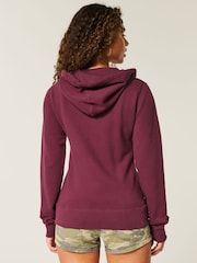 Hollister Slim Fit Graphic Print Zip Hoodie - Image 2 of 3