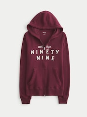 Hollister Slim Fit Graphic Print Zip Hoodie - Image 3 of 3