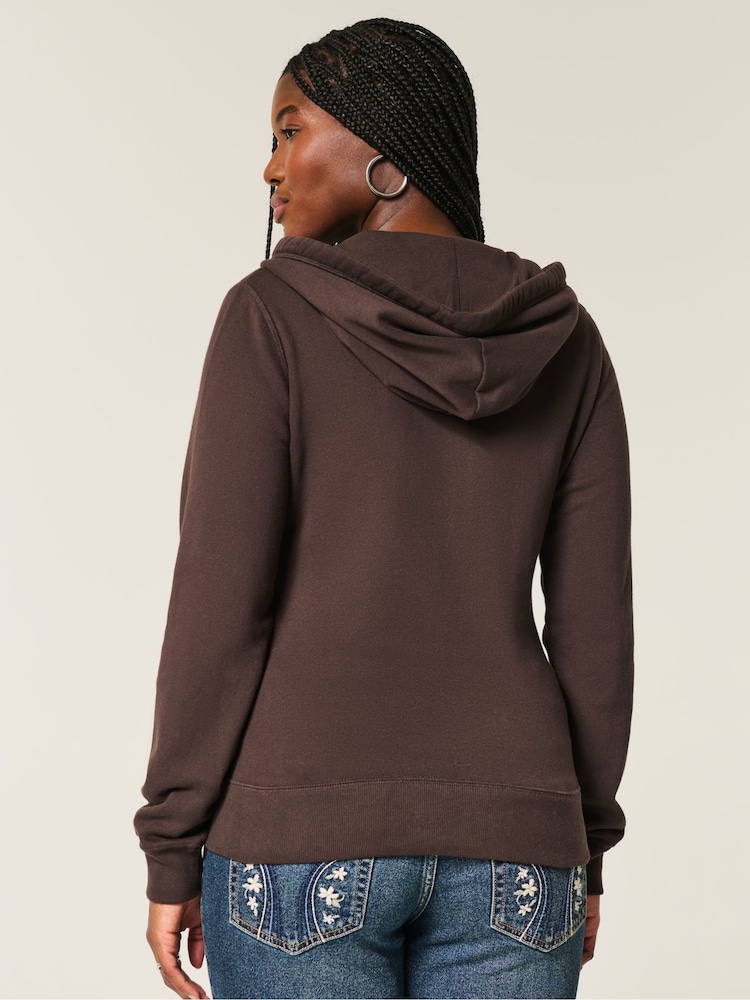 Hollister Slim Fit Graphic Print Zip Hoodie - Image 2 of 4