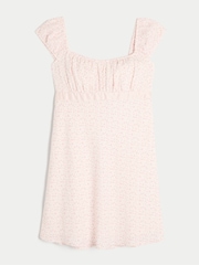Hollister White Crepe Cap Sleeve Satin Sash Mini Dress - Image 4 of 4