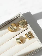 Jon Richard Gold Tone Heart Clip Earrings - Image 3 of 4