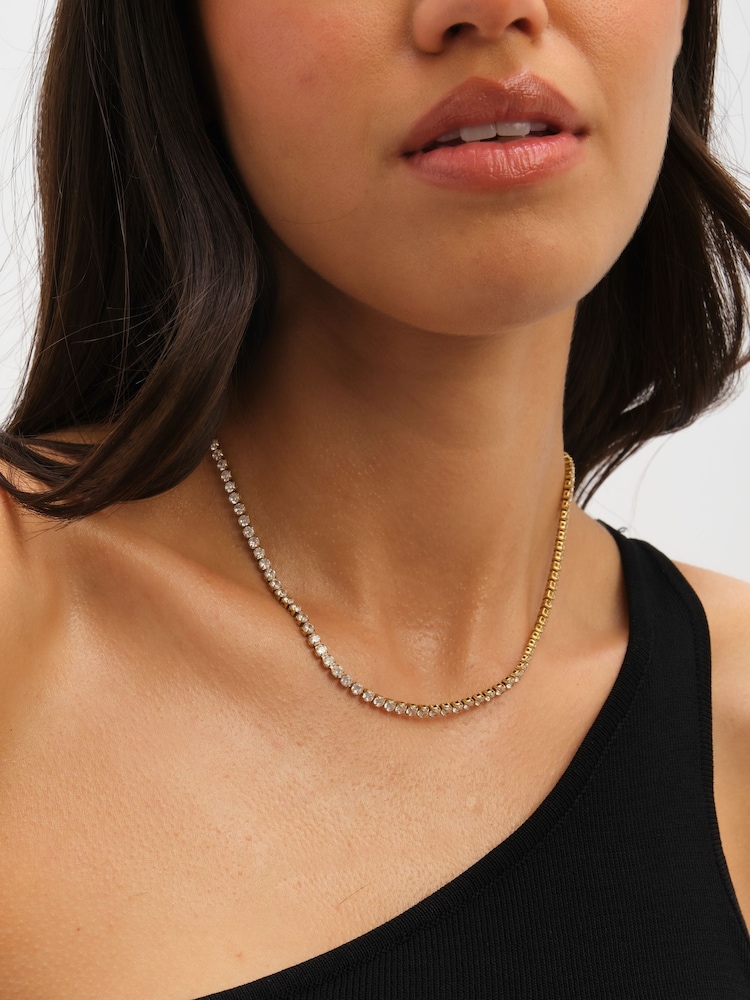 Jon Richard Gold Tone Tennis Necklace - Image 2 of 3