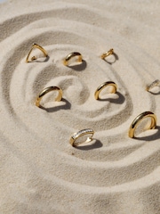 Jon Richard Gold Plated Waterproof Crystal And Polished Hoop Earrings - Image 4 of 4