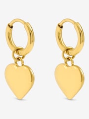 Jon Richard Gold Plated Waterproof Heart Charm Hoop Earrings - Image 1 of 3
