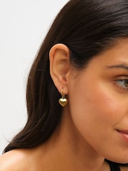 Jon Richard Gold Plated Waterproof Heart Charm Hoop Earrings - Image 3 of 3