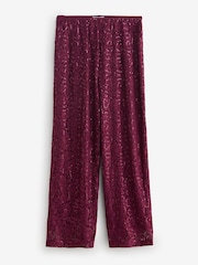 Berry Red Sequin Lace Trousers - Image 1 of 1