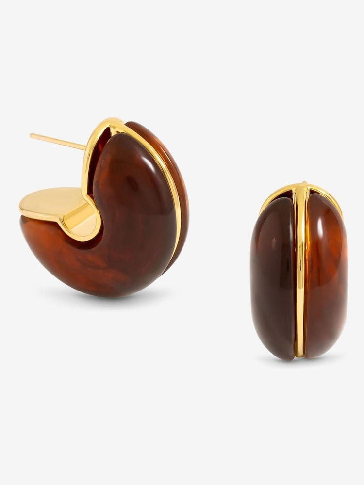 Jon Richard Gold Tone Resin Hoop Earrings - Image 1 of 5