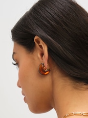 Jon Richard Gold Tone Resin Hoop Earrings - Image 4 of 5