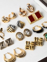 Jon Richard Tone Jet Square Earrings - Imagen 3 de 5