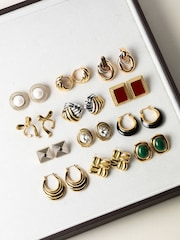 Jon Richard Tone Jet Square Earrings - Imagen 5 de 5