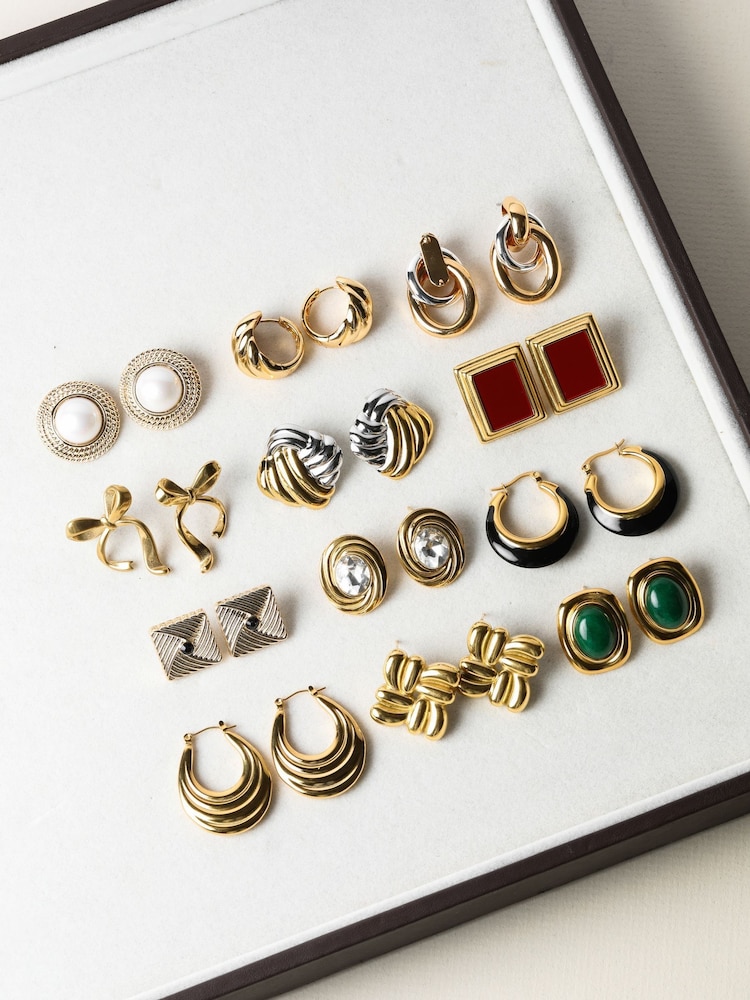 Jon Richard Tone Jet Square Earrings - Imagen 5 de 5