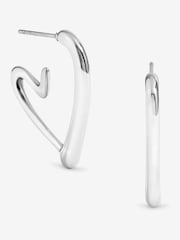 Jon Richard Silver Plated Waterproof Heart Hoop Earrings - Image 1 of 1