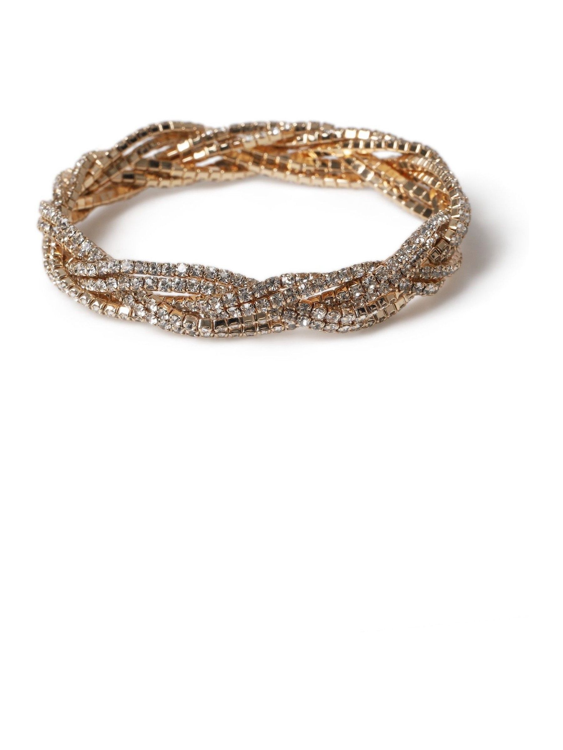 Buy Aela Gold Tone Woven Cup Chain Stretch Bracelet from Next Gibraltar