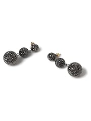 Aela Statement Shambala Drop Black Earrings - Image 3 of 3