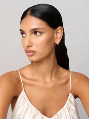 Aela Gold Tone Stainless Steel Multirow Snake Chain Necklace - Image 1 of 3