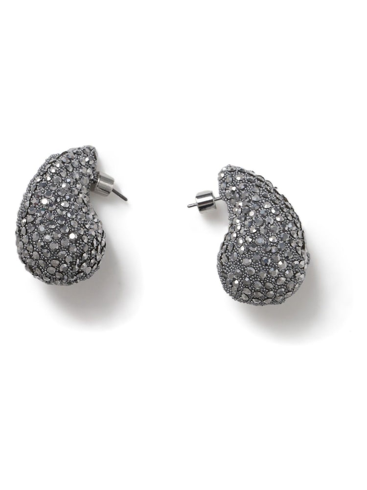 Aela Sparkle Dome Stud Earrings - Image 2 of 3 Aela Sparkle Dome Stud Earrings - Image 2 of 3