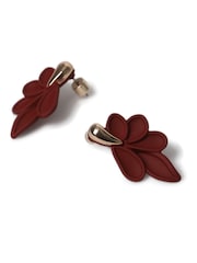 Aela Matte Petal Stud Earrings - Image 2 of 2