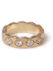 Aela Gold Tone Diamond Simulant Quilted Ring - Image 1 of 2