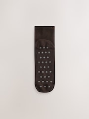 self. Black/Pink/Mocha Brown Cropped Ankle Embroidered Logo Gripper Socks 3 Pack - Image 4 of 7