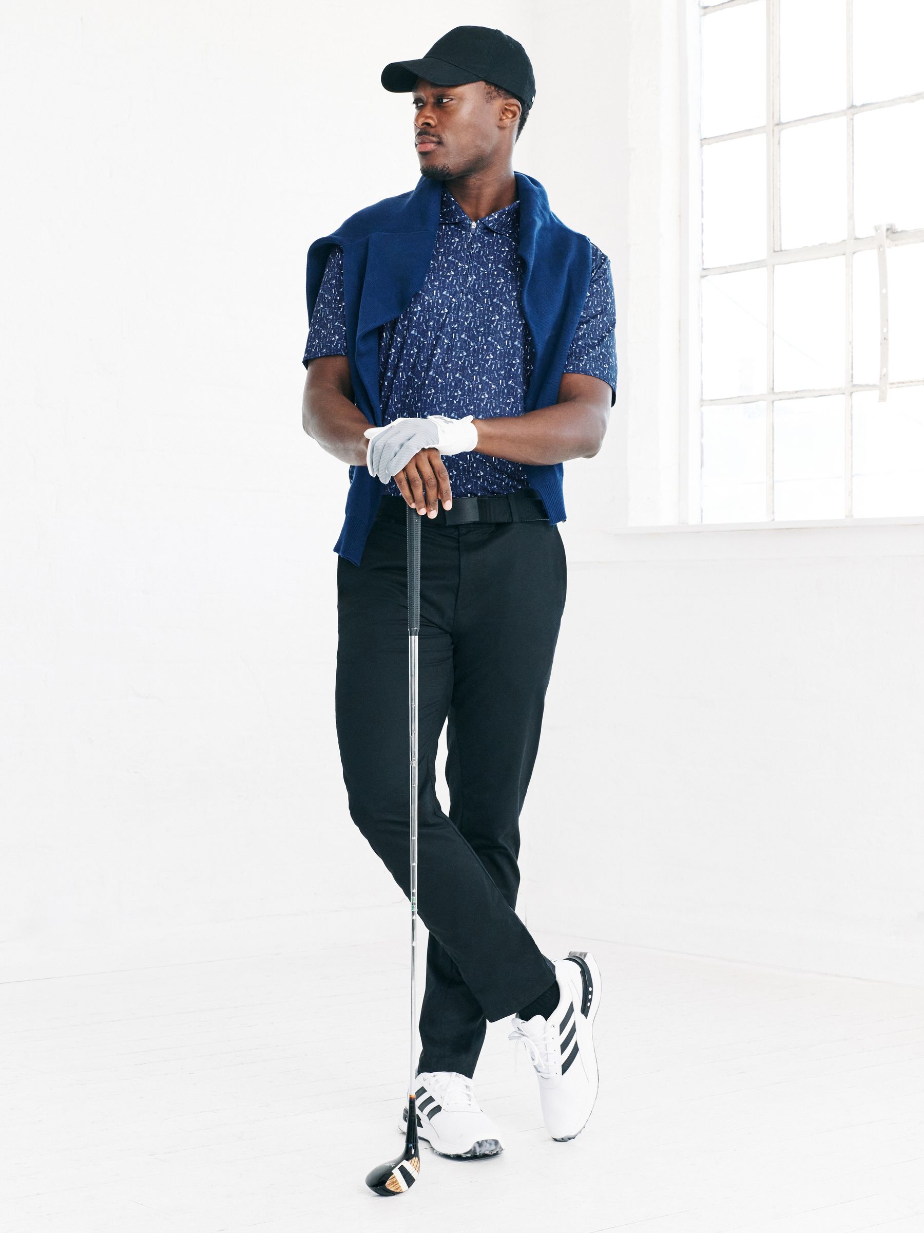 Buy Navy Blue Active Geometric Print Golf Polo Shirt from Next Romania