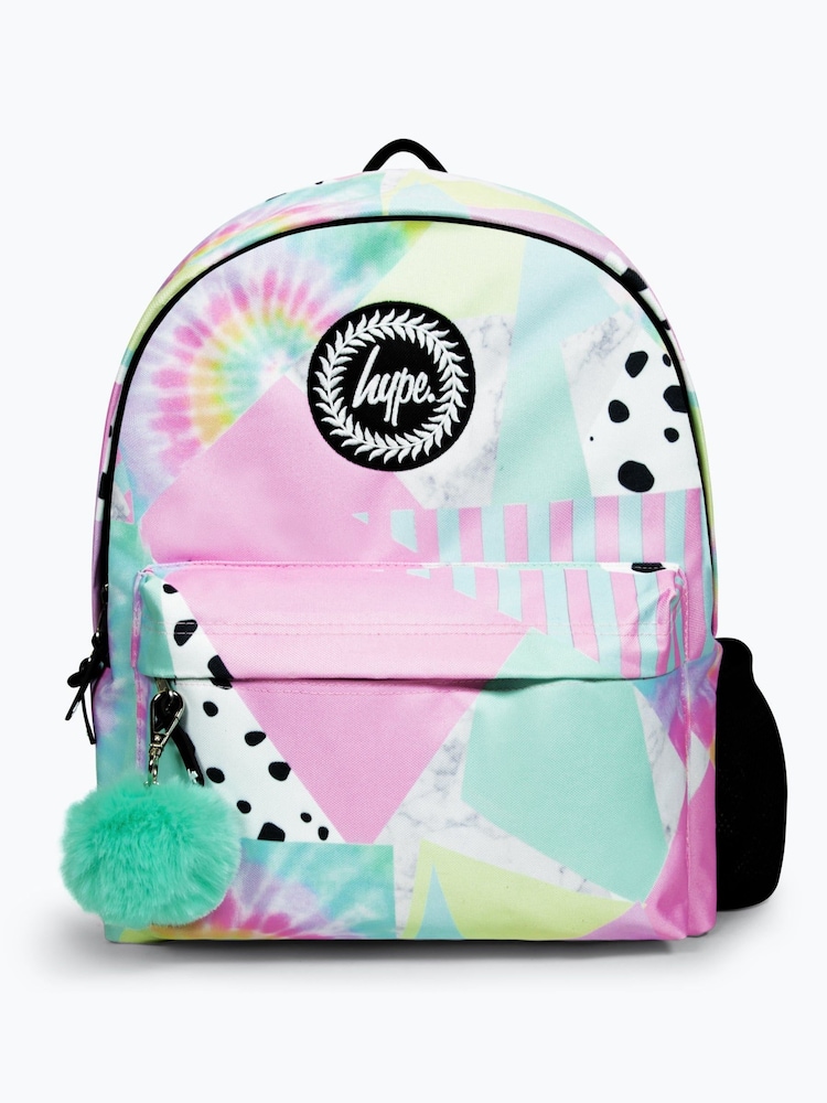 Hype Girls Pink Iconic Pastel Collage Multicolour Backpack - Image 1 of 5 Hype Girls Pink Iconic Pastel Collage Multicolour Backpack - Image 1 of 5
