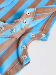 Blue Dino Print Vest Jersey Baby Romper - Image 11 of 11