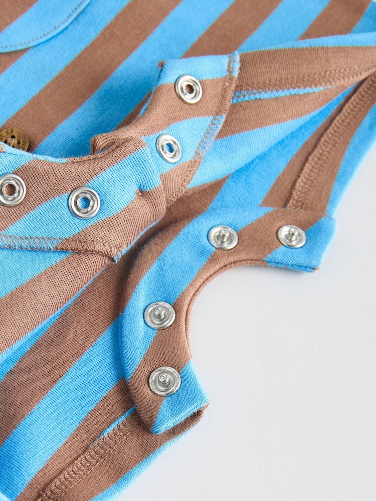 Blue Dino Print Vest Jersey Baby Romper - Image 11 of 11