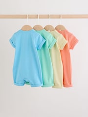 Bright Slogan 100% Cotton Baby Rompers 4 Pack - Image 2 of 11