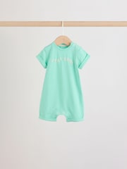 Bright Slogan 100% Cotton Baby Rompers 4 Pack - Image 4 of 11