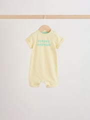 Bright Slogan 100% Cotton Baby Rompers 4 Pack - Image 6 of 11